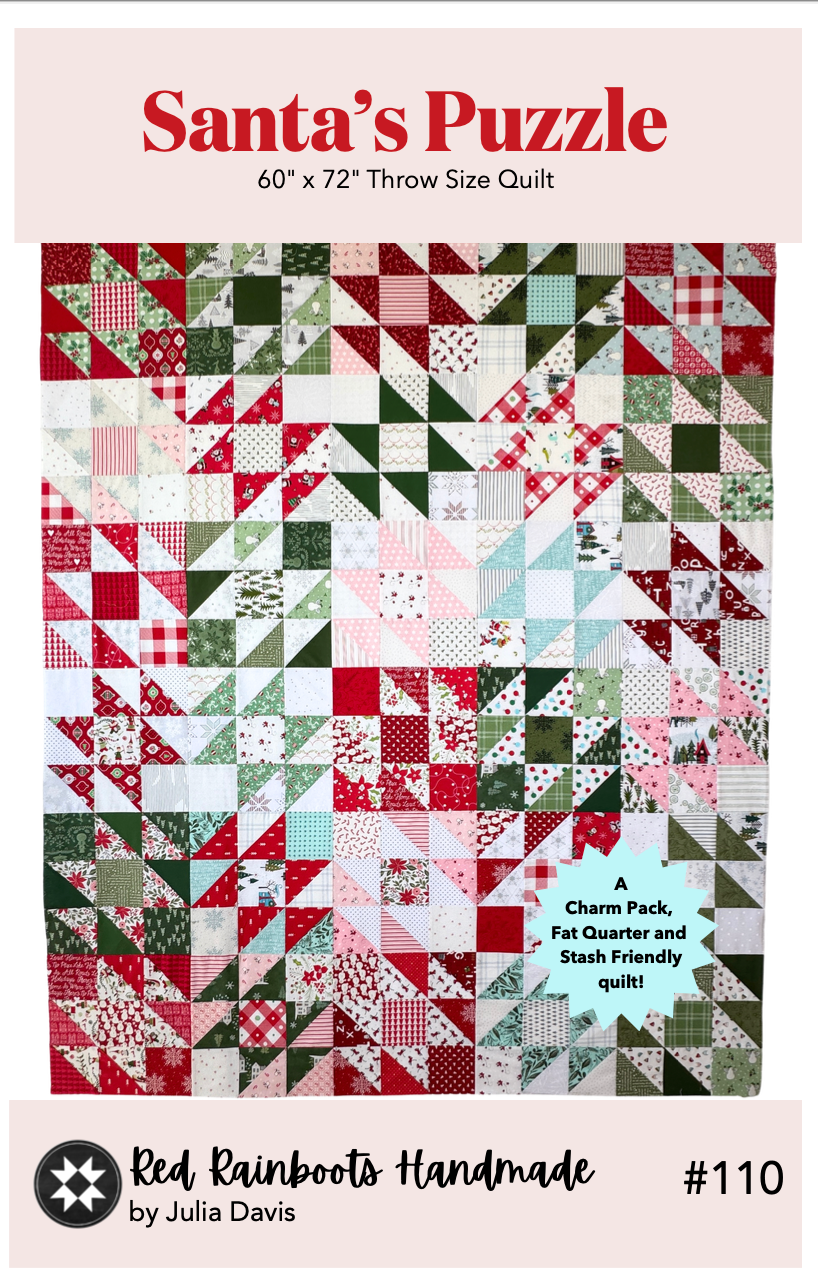 Santa's Puzzle Quilt Pattern - PDF Automatic Download
